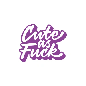 Cute as F*uck Sticker 17x17 Cm Mor