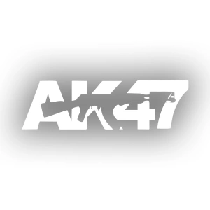 ak47 sticker 17x17 Cm Beyaz