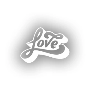 Love Sticker 17x17 Cm Beyaz