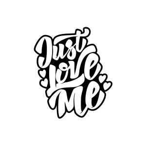 Just Love Me Sticker 17x17 Cm Siyah