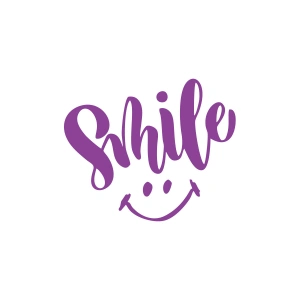 Smile Sticker  17x17 Cm Mor