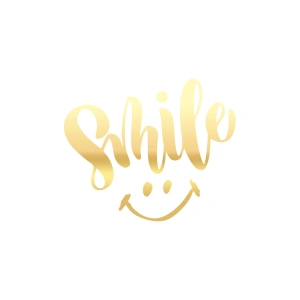 Smile Sticker  17x17 Cm Gold