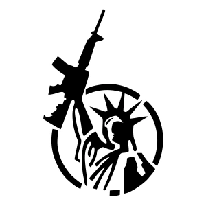 Özgürlük Heykeli Silahlı 17x17 Cm Siyah