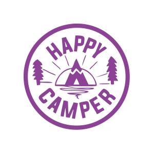 Happy Camper Sticker 17x17 Cm Mor