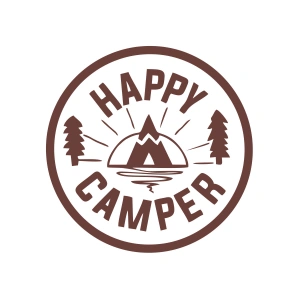 Happy Camper Sticker 17x17 Cm Kahverengi