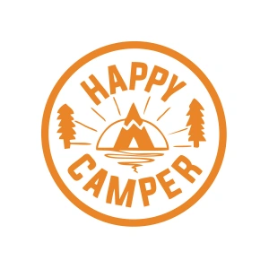 Happy Camper Sticker 17x17 Cm Turuncu