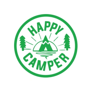 Happy Camper Sticker 17x17 Cm Yeşil