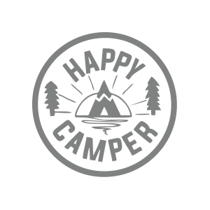 Happy Camper Sticker 17x17 Cm Gri