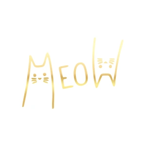 Meow Kedi Sticker 17x17 Cm Gold