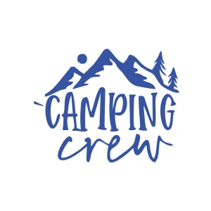 Camping Crew Sticker 17x17 Cm Mavi