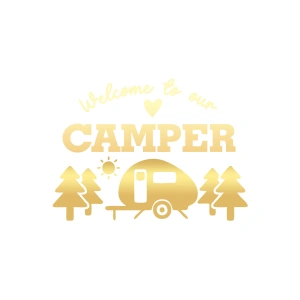 Camper Sticker 17x17 Cm Gold