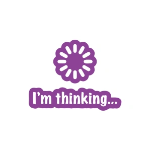 İm Thinking Sticker 17x17 Cm Mor