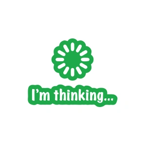 İm Thinking Sticker 17x17 Cm Yeşil