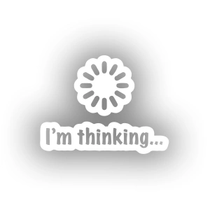 İm Thinking Sticker 17x17 Cm Beyaz