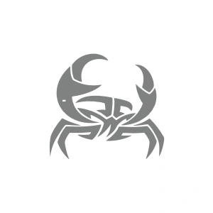 Yengeç Sticker 17x17 Cm Gri