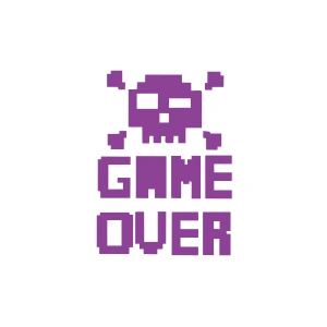 Game Over Sticker 17x17 Cm Mor
