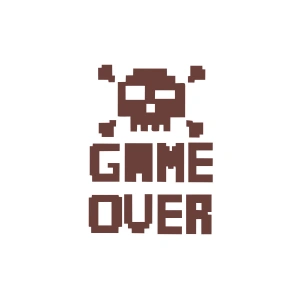 Game Over Sticker 17x17 Cm Kahverengi