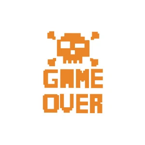 Game Over Sticker 17x17 Cm Turuncu