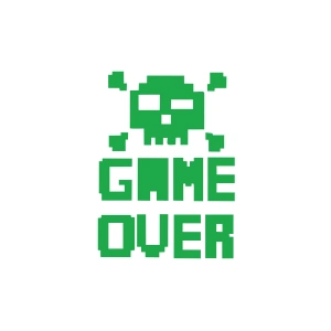 Game Over Sticker 17x17 Cm Yeşil