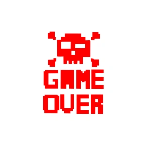 Game Over Sticker 17x17 Cm Kırmızı