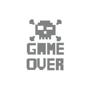 Game Over Sticker 17x17 Cm Gri