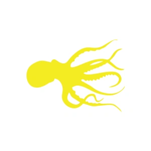 Ahtapot Sticker 17x17 Cm Sarı