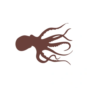 Ahtapot Sticker 17x17 Cm Kahverengi