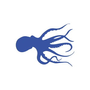 Ahtapot Sticker 17x17 Cm Mavi