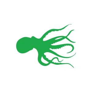 Ahtapot Sticker 17x17 Cm Yeşil