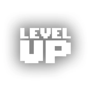 Level Up Sticker 17x17 Cm Beyaz