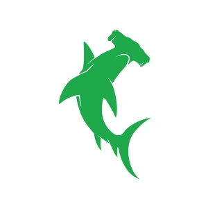 Çekiç Köpek Balığı Sticker 17x17 Cm Yeşil