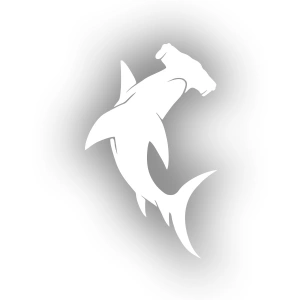 Çekiç Köpek Balığı Sticker 17x17 Cm Beyaz