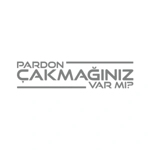 Pardon Çakmağınız var mı Sticker 17x17 Cm Gri