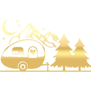 Karavan Dağlar Sticker 17x17 Cm Gold