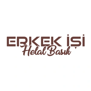Erkek İşi Helal Basık Sticker 17x17 Cm Kahverengi