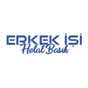 Erkek İşi Helal Basık Sticker 17x17 Cm Mavi