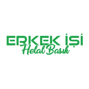Erkek İşi Helal Basık Sticker 17x17 Cm Yeşil