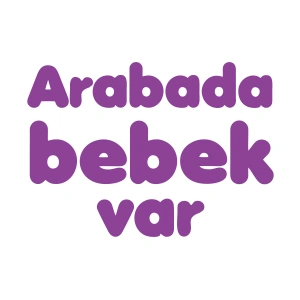 Arabada Bebek Var Sticker 17x17 Cm Mor