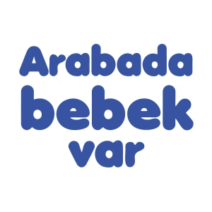 Arabada Bebek Var Sticker 17x17 Cm Mavi