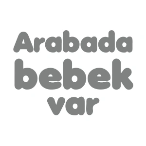Arabada Bebek Var Sticker 17x17 Cm Gri