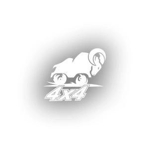 4x4 Kurukafa Sticker 17x17 Cm Beyaz