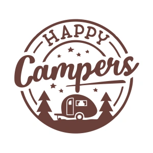 Happy Campers Sticker 17x17 Cm Kahverengi