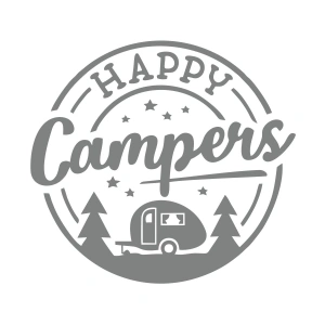 Happy Campers Sticker 17x17 Cm Gri
