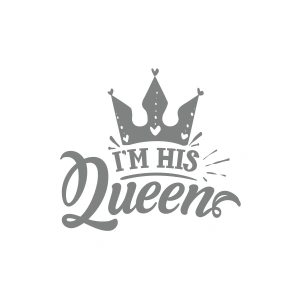İm His Queen Sticker 17x17 Cm Gri
