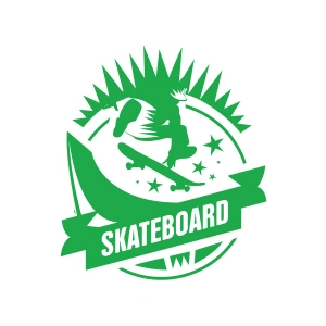Skate Board Sticker 17x17 Cm Yeşil