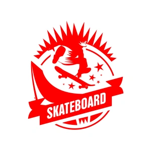 Skate Board Sticker 17x17 Cm Kırmızı