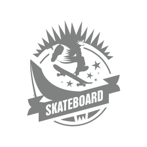 Skate Board Sticker 17x17 Cm Gri