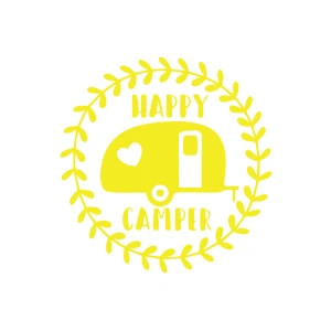 Happy Campers Sticker 17x17 Cm Sarı