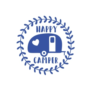Happy Campers Sticker 17x17 Cm Mavi