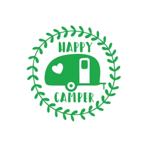 Happy Campers Sticker 17x17 Cm Yeşil